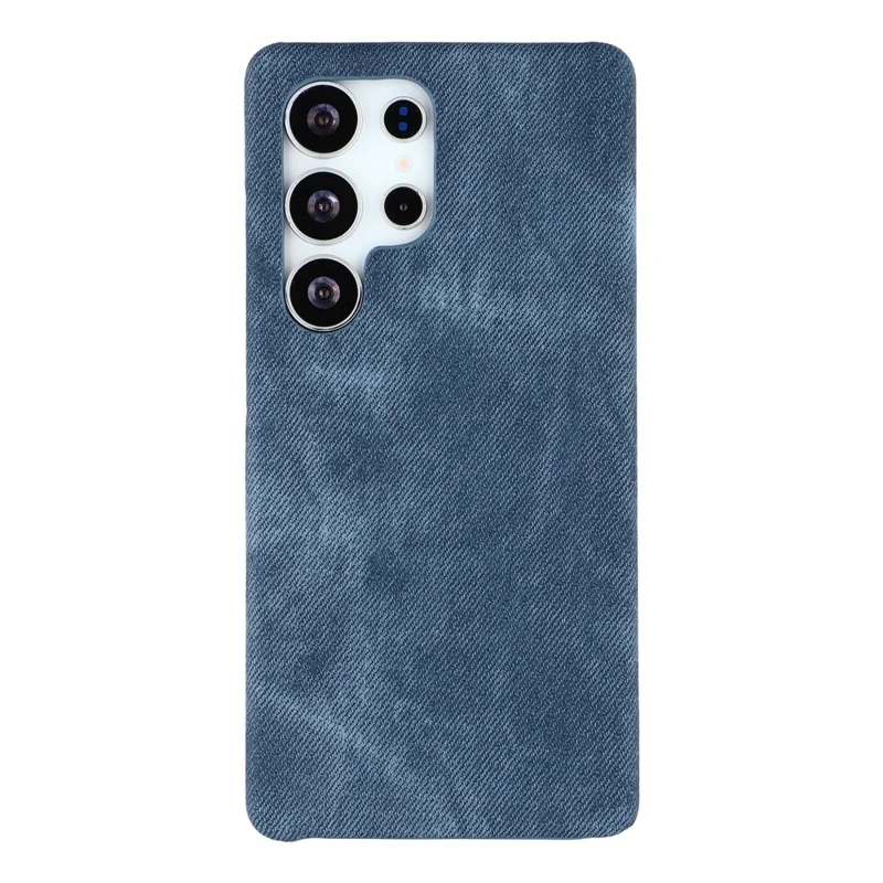 For Samsung Galaxy S23 Ultra Magnetic Case Denim Cloth Texture Leather + PC Shockproof Phone Cover - Dark Blue