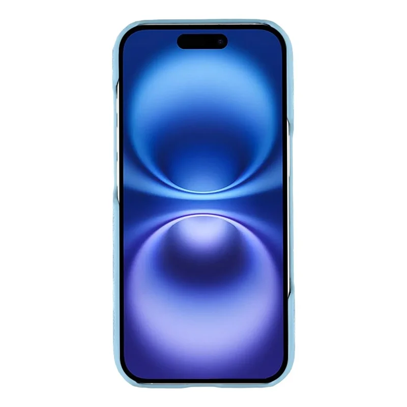 For iPhone 16 Magnetic Case Denim Cloth Texture Leather + PC Shockproof Phone Cover - Baby Blue