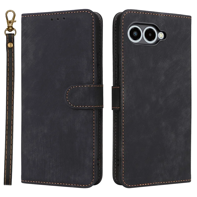 For T-Mobile REVVL 8  /  T Phone 3 Case Wallet RFID Blocking PU Leather Phone Cover Stand with Strap - Black