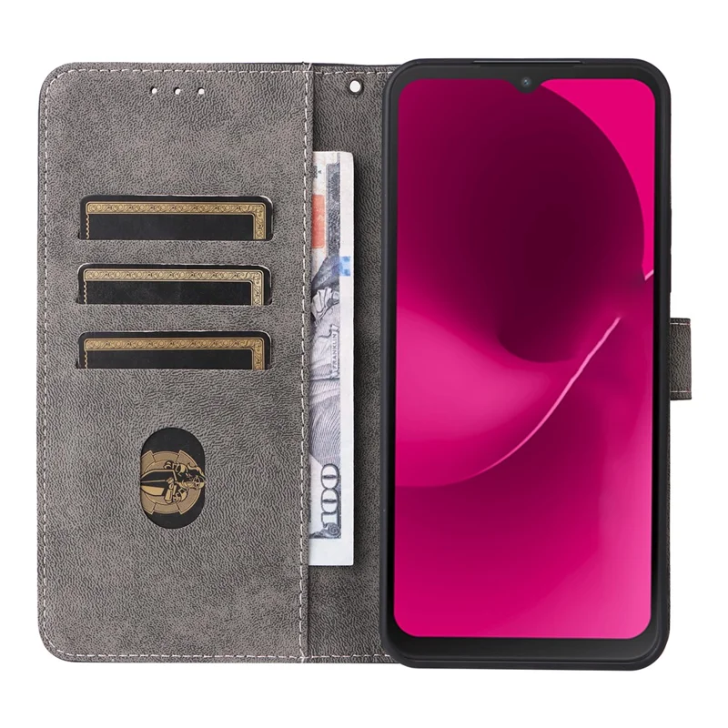 For T-Mobile REVVL 8  /  T Phone 3 Case Wallet RFID Blocking PU Leather Phone Cover Stand with Strap - Black