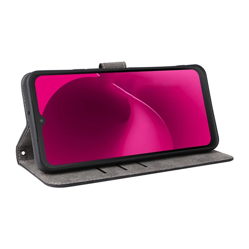 For T-Mobile REVVL 8  /  T Phone 3 Case Wallet RFID Blocking PU Leather Phone Cover Stand with Strap - Black