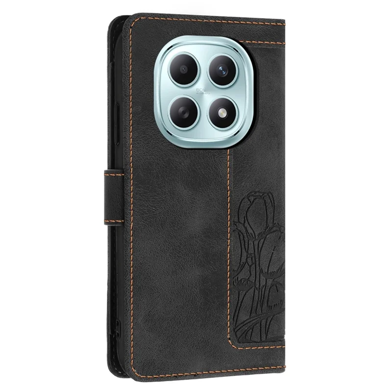 For Xiaomi Redmi Note 15 5G (Global) Case Tulip Leather Phone Cover with 5 Card Slots Wallet - Black