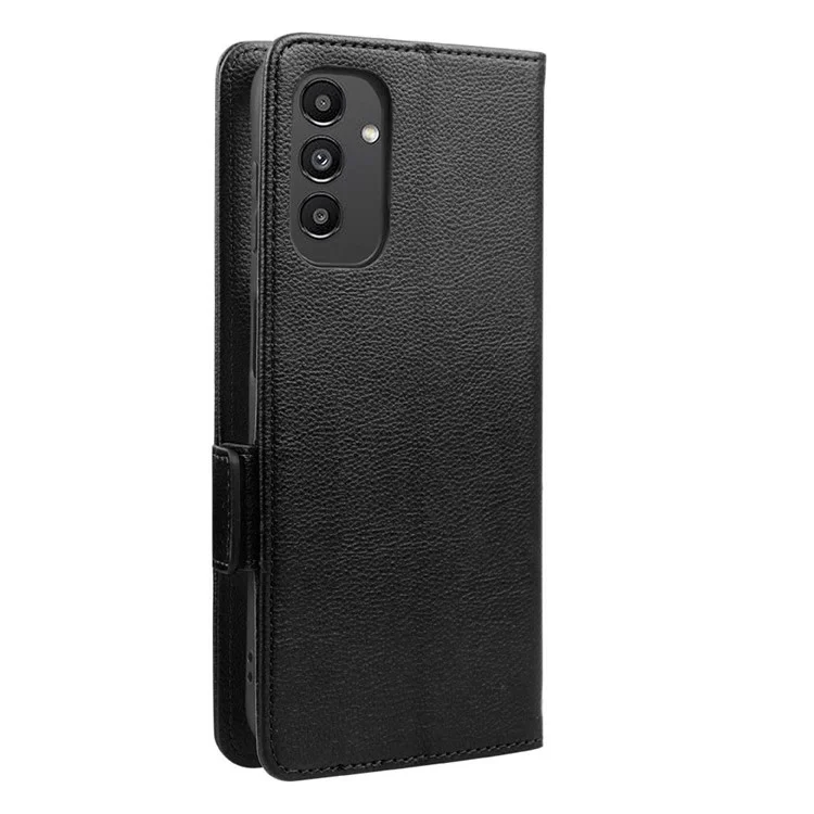 Per Samsung Galaxy A14 5G / 4G Litchi Texture Phone Cover Custodia in Pelle PU Antiurto con Chiusura Magnetica e Supporto Wallet - Nero