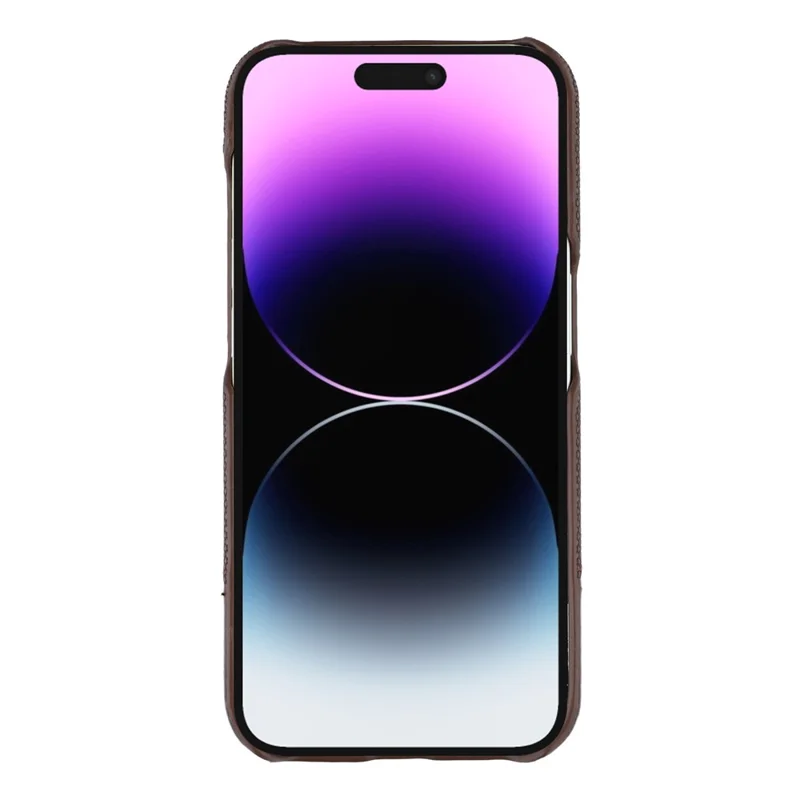 For iPhone 14 Pro Max Case PU Leather + PC Splicing Anti-Slip Phone Cover - Dark Brown