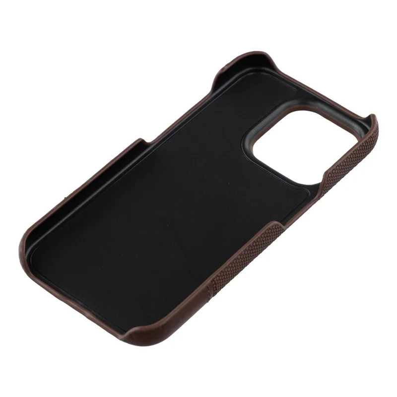 For iPhone 12 / 12 Pro Case PU Leather + PC Splicing Anti-Slip Phone Cover - Dark Brown