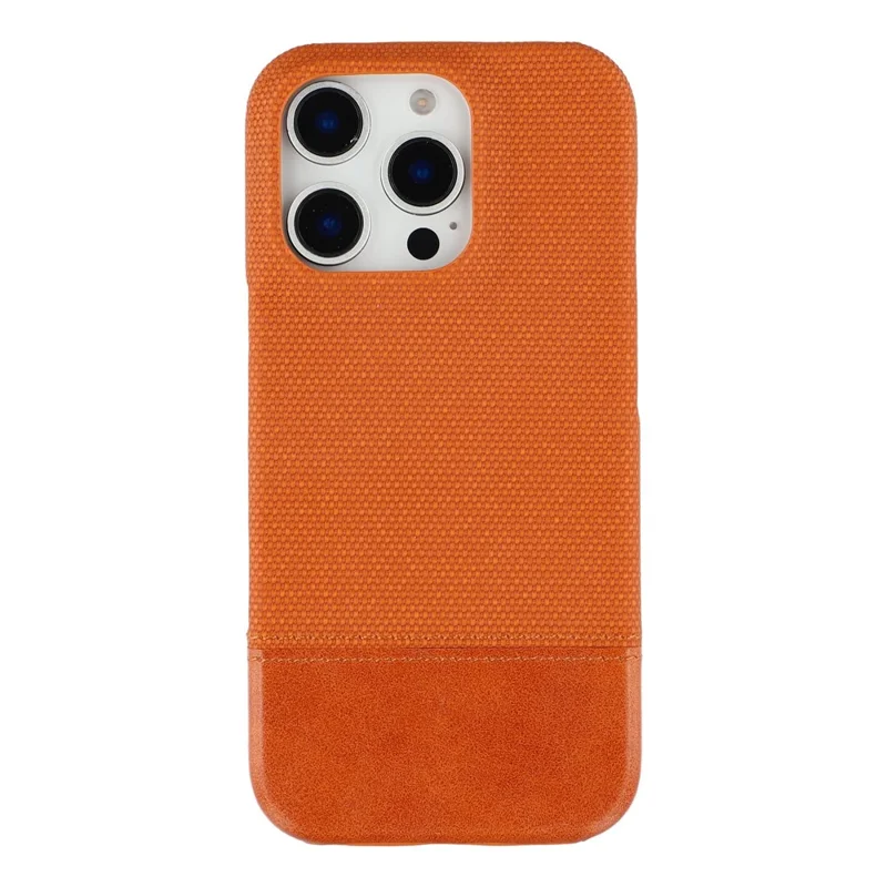 For iPhone 16 Pro Max Case PU Leather + PC Splicing Anti-Slip Phone Cover - Brown