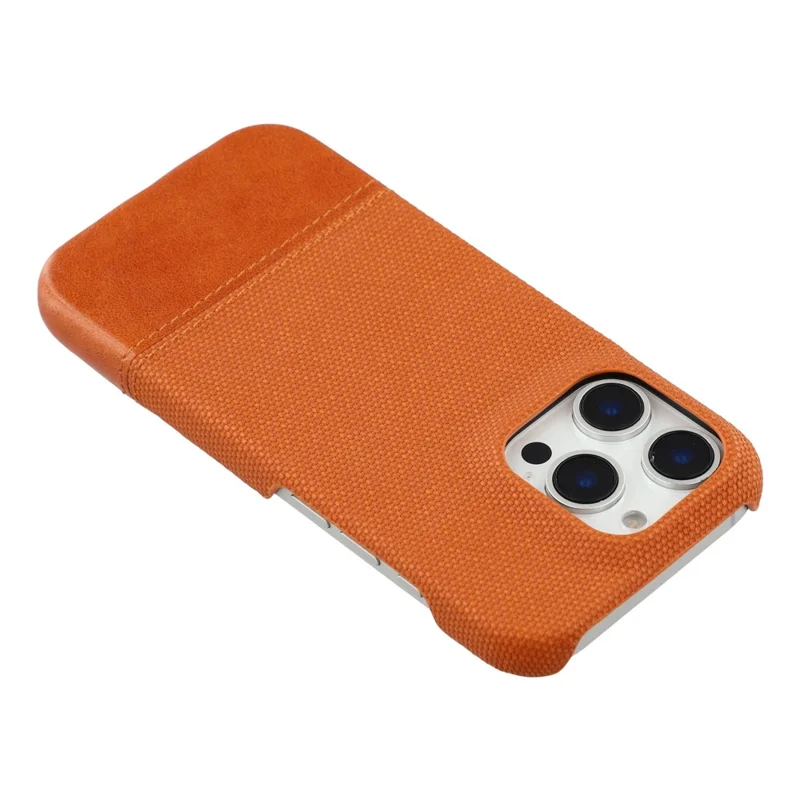 For iPhone 16 Pro Max Case PU Leather + PC Splicing Anti-Slip Phone Cover - Brown