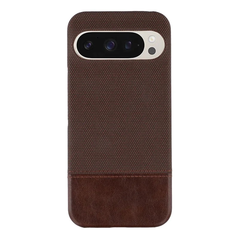 For Google Pixel 10 / 10 Pro Case PU Leather + PC Splicing Anti-Slip Phone Cover - Dark Brown