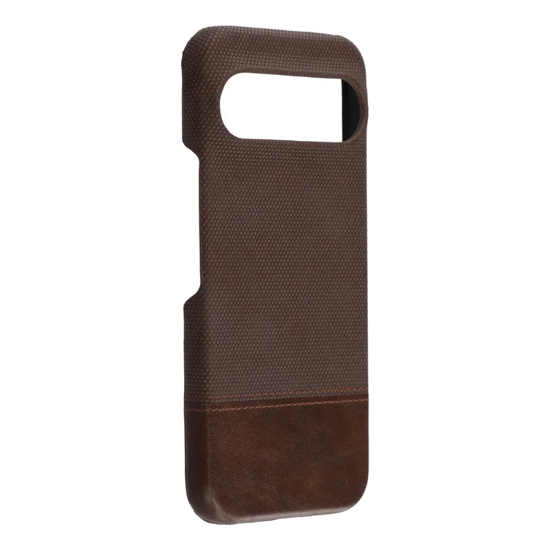 For Google Pixel 10 / 10 Pro Case PU Leather + PC Splicing Anti-Slip Phone Cover - Dark Brown