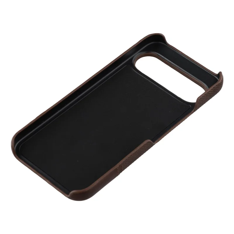 For Google Pixel 9 Pro XL Case PU Leather + PC Splicing Anti-Slip Phone Cover - Dark Brown