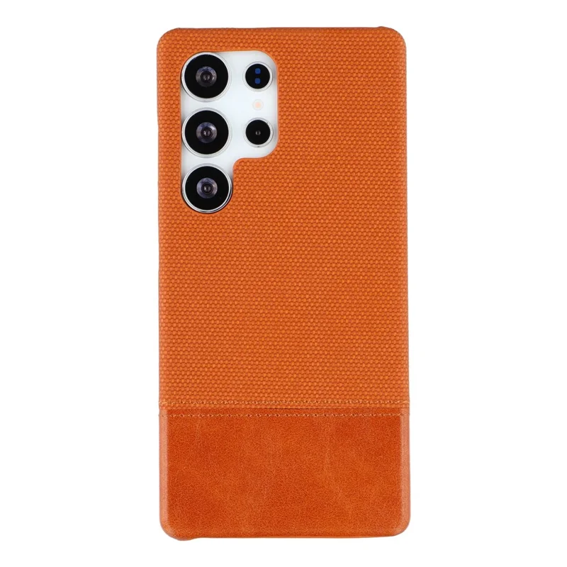 For Samsung Galaxy S23 Ultra Case PU Leather + PC Splicing Anti-Slip Phone Cover - Brown