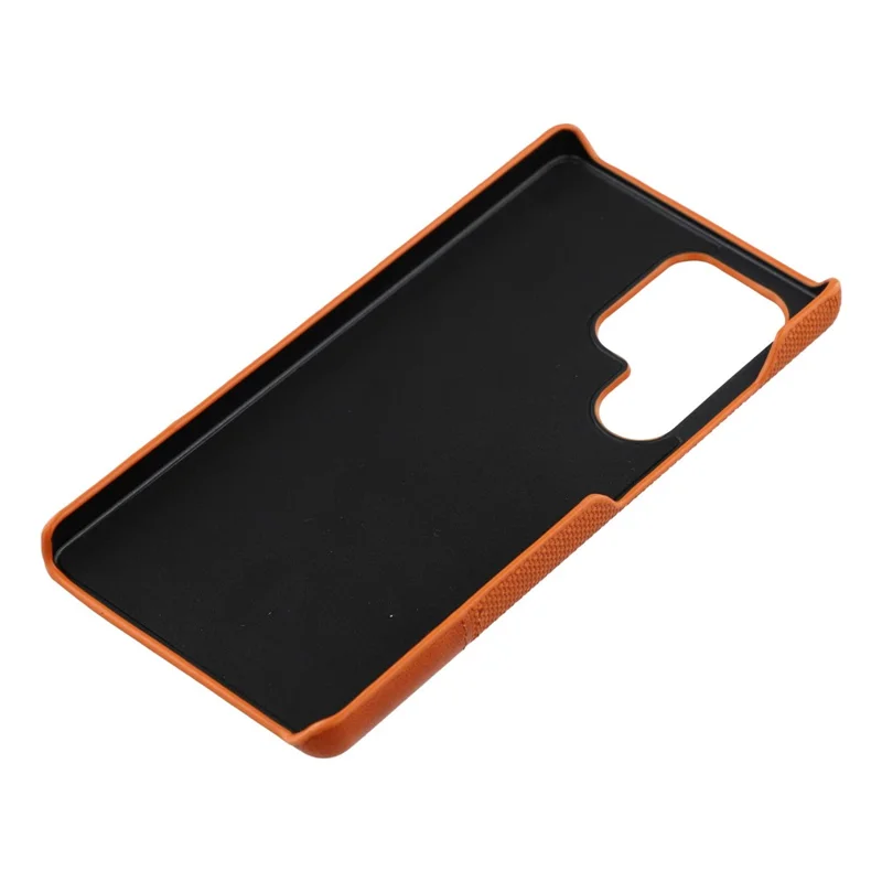 For Samsung Galaxy S23 Ultra Case PU Leather + PC Splicing Anti-Slip Phone Cover - Brown