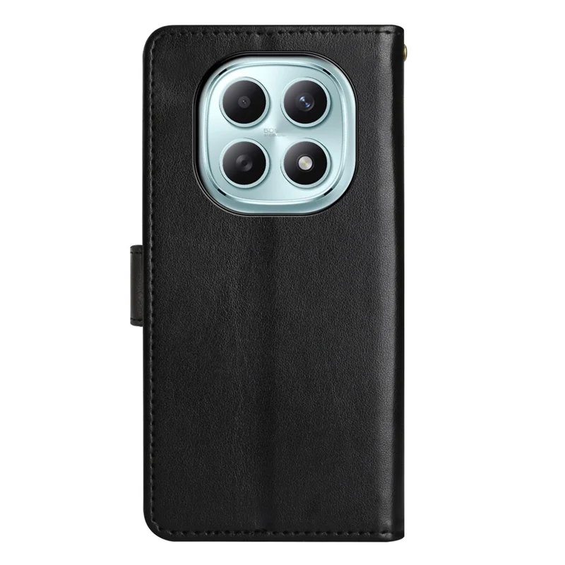 For Xiaomi Redmi Note 15 5G (Global) Leather Wallet Case Butterfly Flower Imprinted Phone Cover with Strap - Black