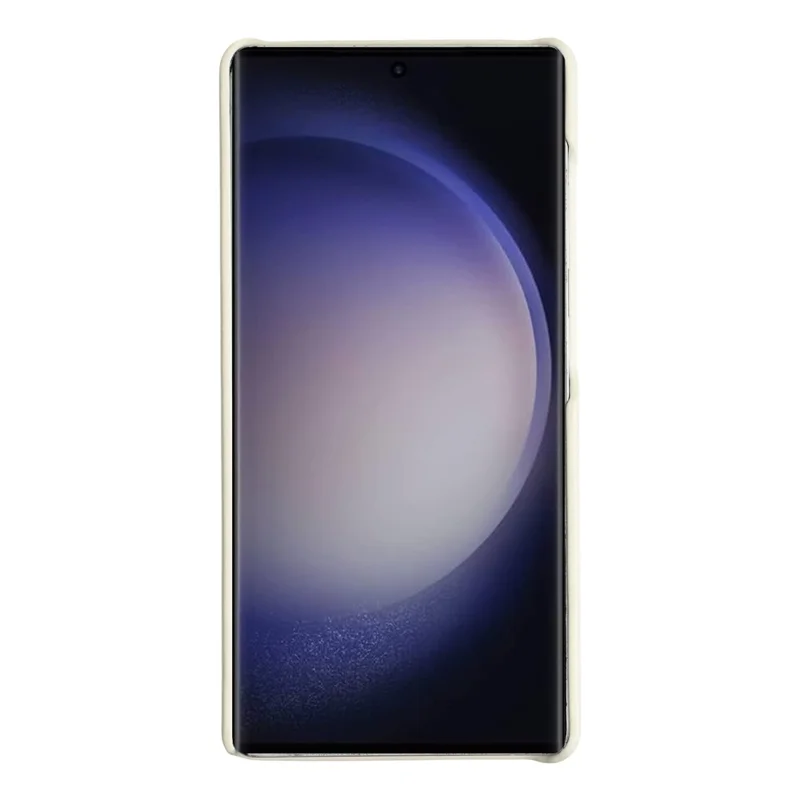 For Samsung Galaxy S23 Ultra Case Skin-Touch Leather + PC Phone Cover with Card Slot - White