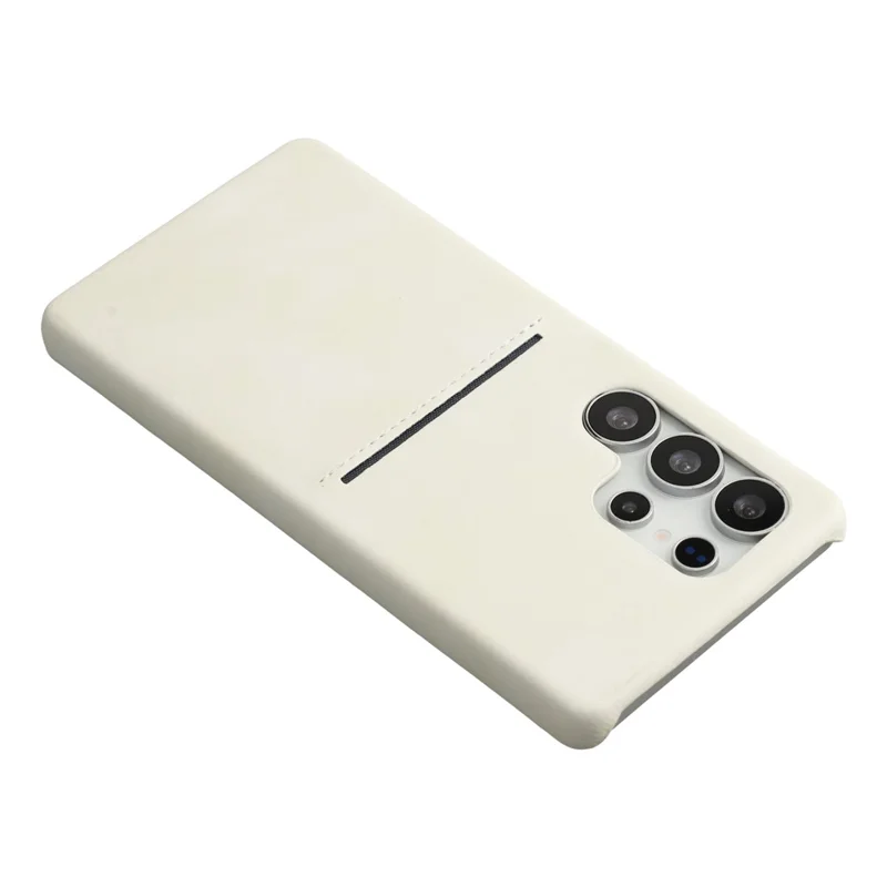 For Samsung Galaxy S24 Ultra Case Skin-Touch Leather + PC Phone Cover with Card Slot - White