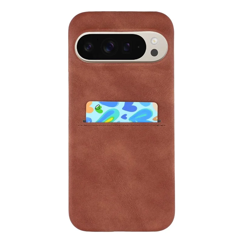 For Google Pixel 10 Pro XL Case Skin-Touch Leather + PC Phone Cover with Card Slot - Brown