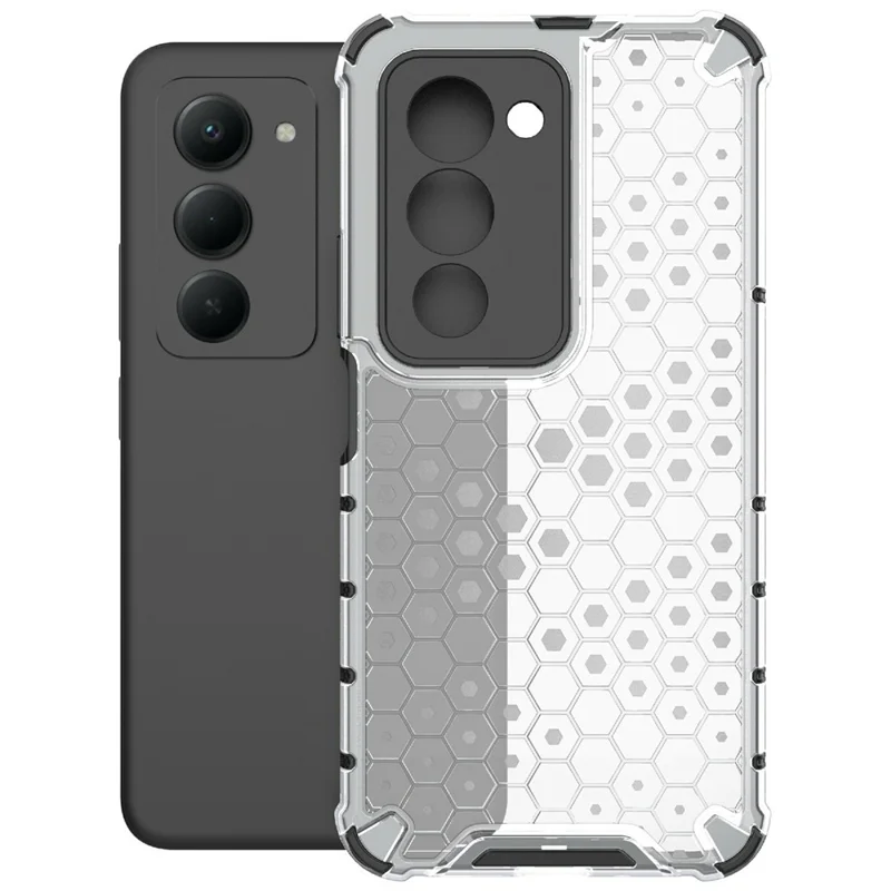 For Xiaomi Redmi 15 4G (EU) (171mm) Case PC + TPU Phone Cover Honeycomb Shape - Grey