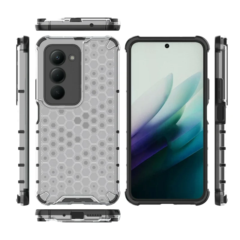 For Xiaomi Redmi 15 4G (EU) (171mm) Case PC + TPU Phone Cover Honeycomb Shape - Grey