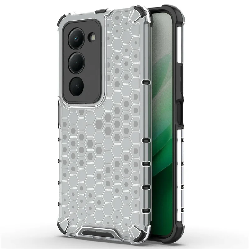 For Xiaomi Redmi 15 5G (Global) (169mm)  /  15 4G (169mm) Case PC + TPU Phone Cover Honeycomb Shape - Grey