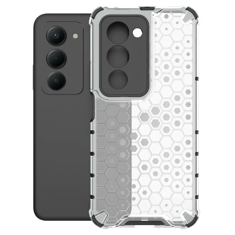 For Xiaomi Redmi 15 5G (Global) (169mm)  /  15 4G (169mm) Case PC + TPU Phone Cover Honeycomb Shape - Grey