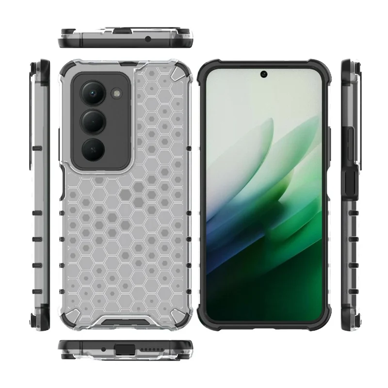 For Xiaomi Redmi 15 5G (Global) (169mm)  /  15 4G (169mm) Case PC + TPU Phone Cover Honeycomb Shape - Grey