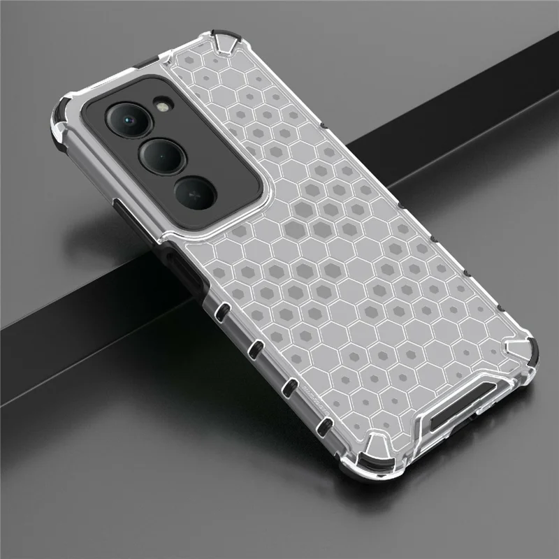 For Xiaomi Redmi 15 5G (Global) (169mm)  /  15 4G (169mm) Case PC + TPU Phone Cover Honeycomb Shape - Grey