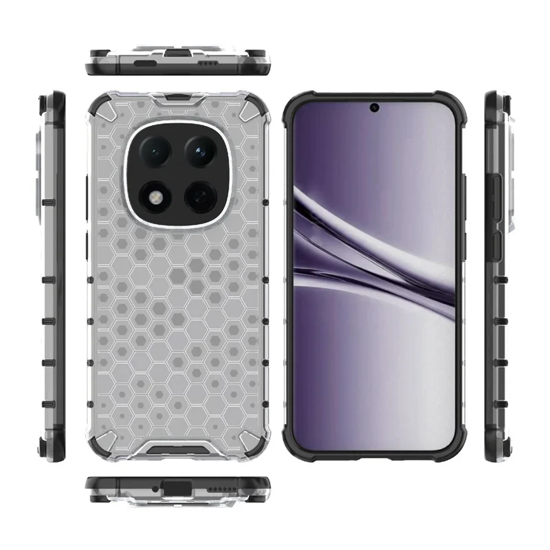 For Xiaomi Redmi Note 15 Pro 5G (Global) Case PC + TPU Phone Cover Honeycomb Shape - Grey