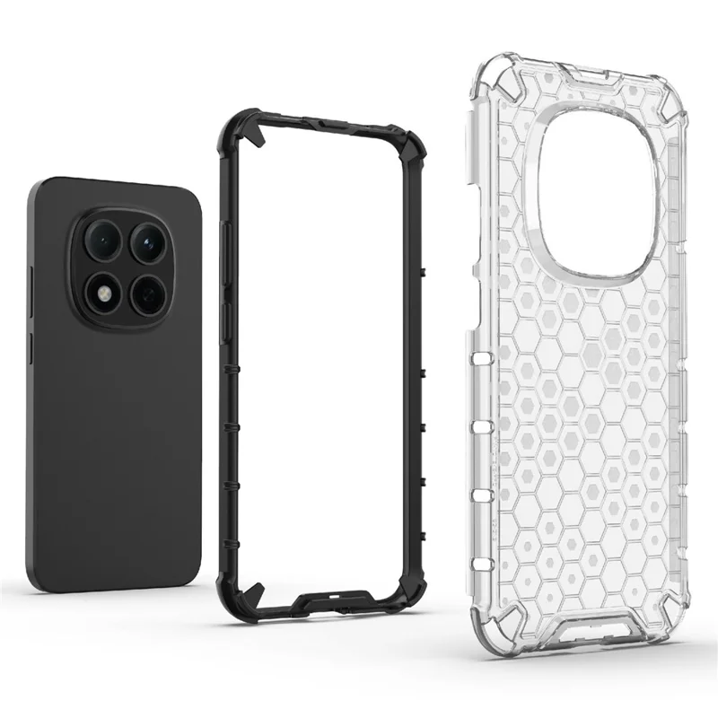 For Xiaomi Redmi Note 15 Pro 5G (Global) Case PC + TPU Phone Cover Honeycomb Shape - Grey