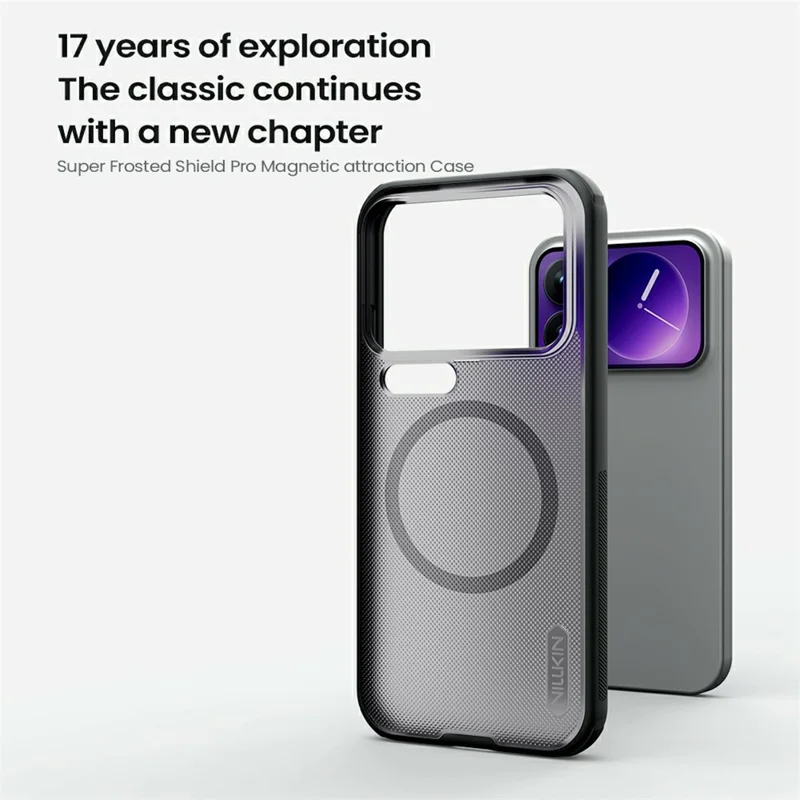 NILLKIN Super Frosted Shield Pro for Xiaomi 17 Pro Magnetic Case Matte PC TPU Clear Black Phone Back Cover