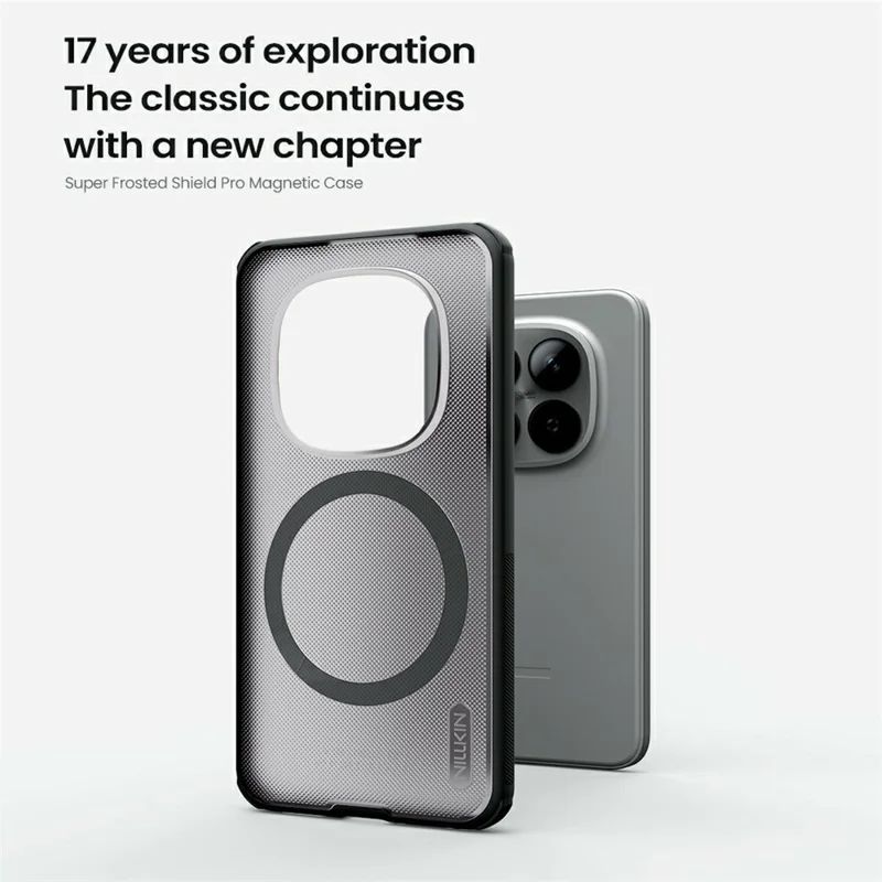 NILLKIN Super Frosted Shield Pro for Xiaomi Redmi Note 15 Pro 5G (Global) Magnetic Case Matte PC TPU Clear Black Phone Back Cover