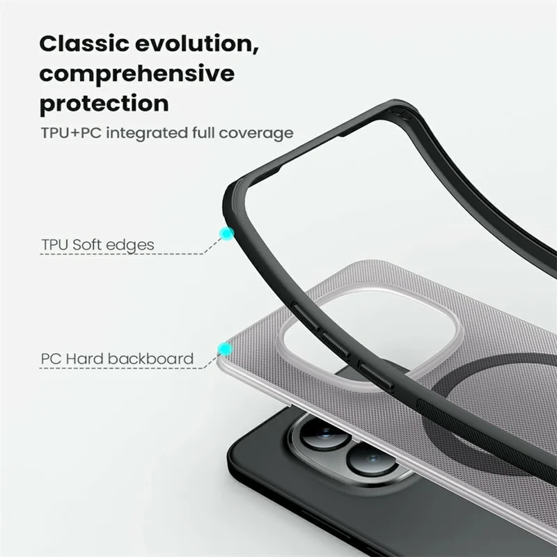 NILLKIN Super Frosted Shield Pro for Xiaomi Redmi Note 15 Pro 5G (Global) Magnetic Case Matte PC TPU Clear Black Phone Back Cover