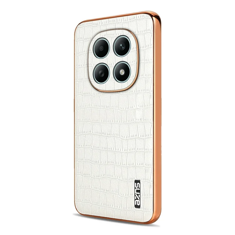 AZNS For Xiaomi Redmi Note 15 5G (Global) Case Electroplating Crocodile Texture PU + TPU Phone Cover - White