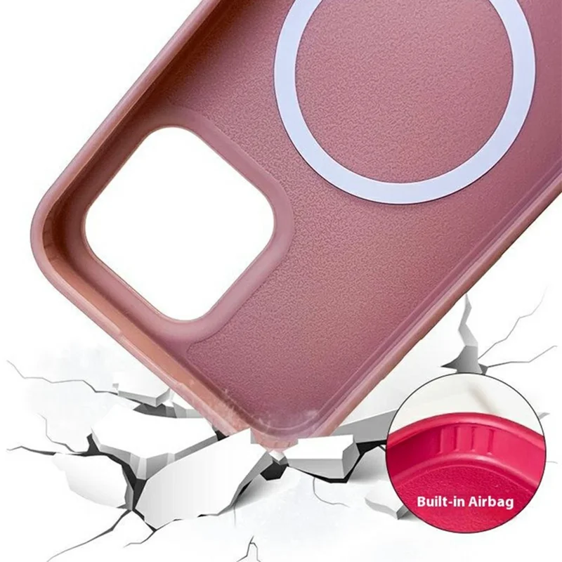 Funda Magnética Compatible con iPhone 16 Pro Max MagSafe, Funda de Teléfono de TPU Suave con Cordón - Rojo Oscuro