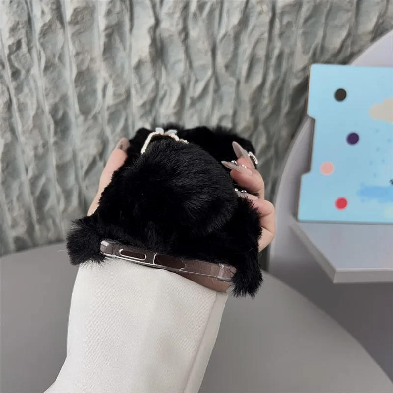 For Samsung Galaxy S26 / S26 Pro Case Plush Cute Bunny Winter Fluffy TPU Phone Cover - Pink