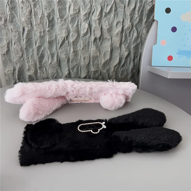 For Samsung Galaxy S26 / S26 Pro Case Plush Cute Bunny Winter Fluffy TPU Phone Cover - Pink