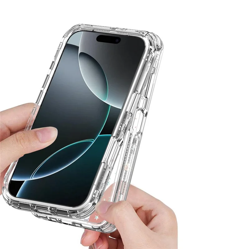 For iPhone 17 Pro Case Clear Acrylic TPU Hybrid Phone Cover with Laser-printed Film - Stars