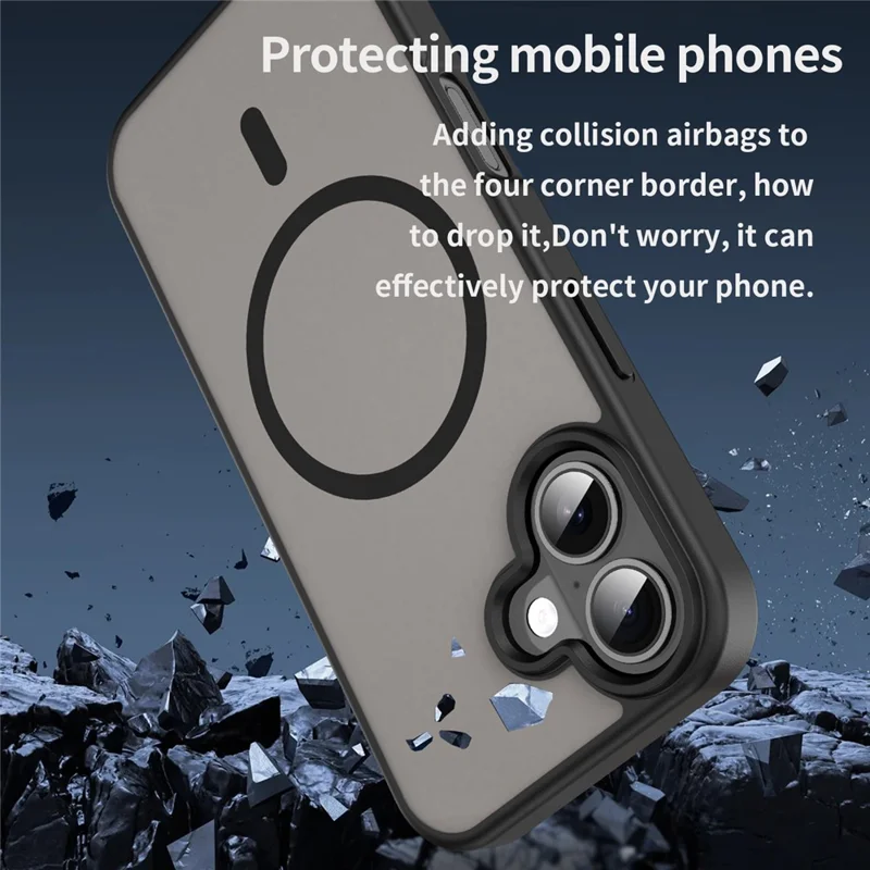 Bulk Purchasing For iPhone 17 Case Compatible with MagSafe Skin Touch Matte TPU PC Phone Back Cover - Black