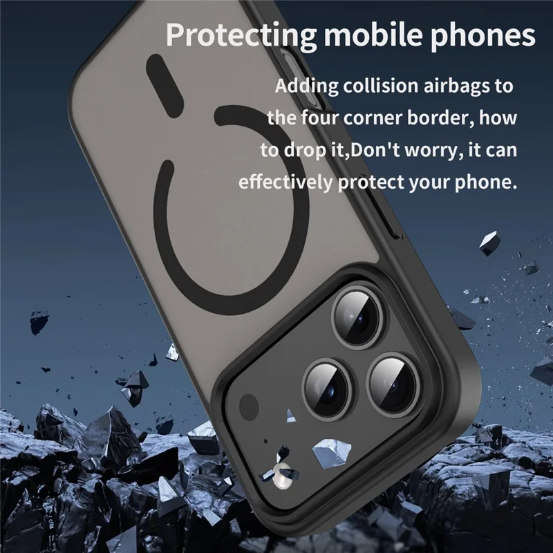 Bulk Purchasing For iPhone 17 Pro Case Compatible with MagSafe Skin Touch Matte TPU PC Phone Back Cover - Black