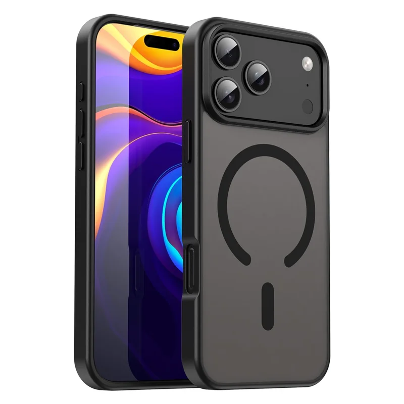 Groothandel voor iPhone 17 Pro Max hoesje compatibel met MagSafe Skin Touch mat TPU PC telefoon achterklep - Zwart