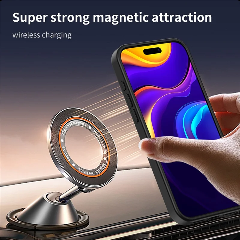 Groothandel voor iPhone 17 Pro Max hoesje compatibel met MagSafe Skin Touch mat TPU PC telefoon achterklep - Zwart