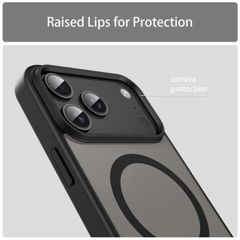Groothandel voor iPhone 17 Pro Max hoesje compatibel met MagSafe Skin Touch mat TPU PC telefoon achterklep - Zwart