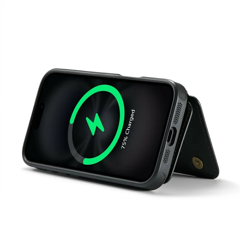 MAGKING K3 Series For iPhone 17 Case Compatible with MagSafe Wallet PC + TPU + PU Phone Cover - Black