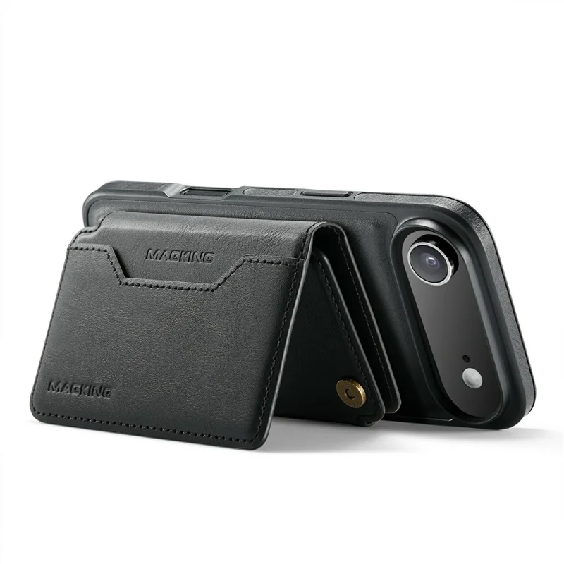 MAGKING K3 Series For iPhone Air Case Compatible with MagSafe Wallet PC + TPU + PU Phone Cover - Black