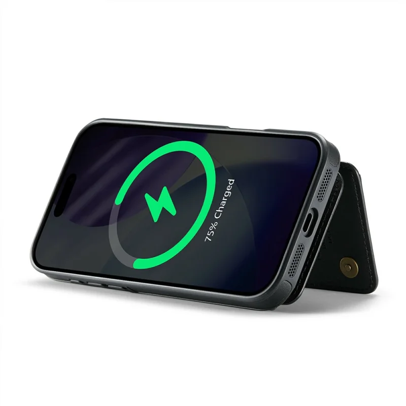 MAGKING K3 Series For iPhone 17 Pro Max Case Compatible with MagSafe Wallet PC + TPU + PU Phone Cover - Black