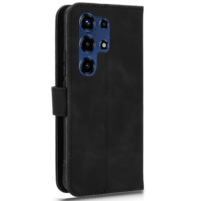 For itel Super 26 Ultra Leather Case Skin Feel Anti Drop Wallet Flip Phone Cover - Black