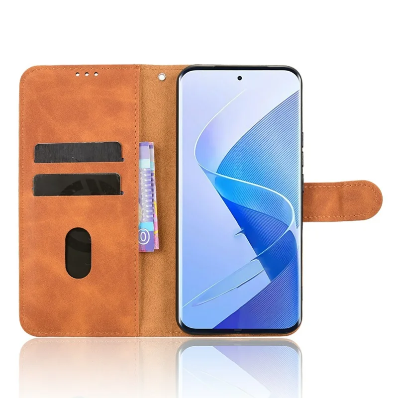 For itel Super 26 Ultra Leather Case Skin Feel Anti Drop Wallet Flip Phone Cover - Brown