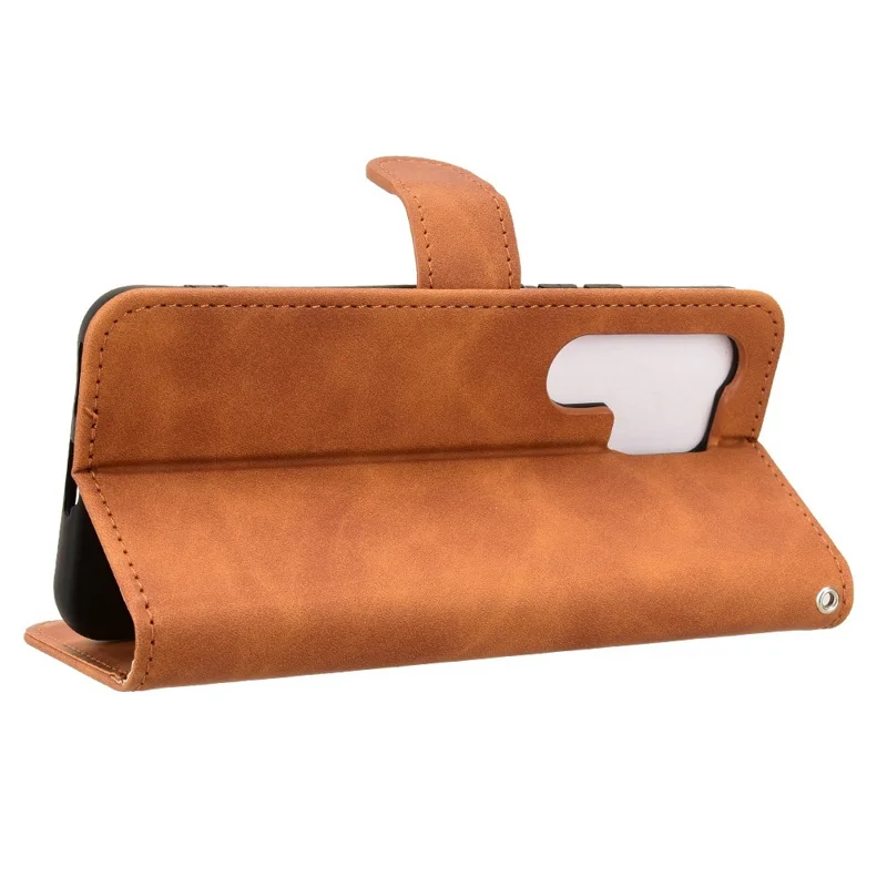 For itel Super 26 Ultra Leather Case Skin Feel Anti Drop Wallet Flip Phone Cover - Brown