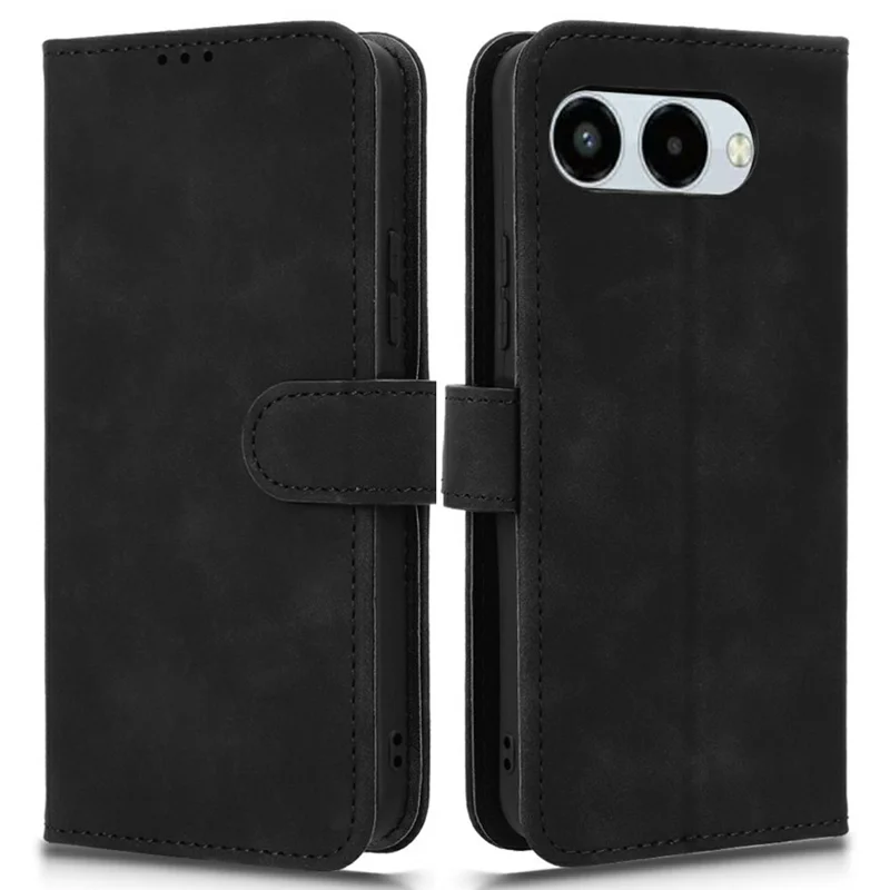 For T-Mobile REVVL 8 Leather Case Skin Feel Anti Drop Wallet Flip Phone Cover - Black