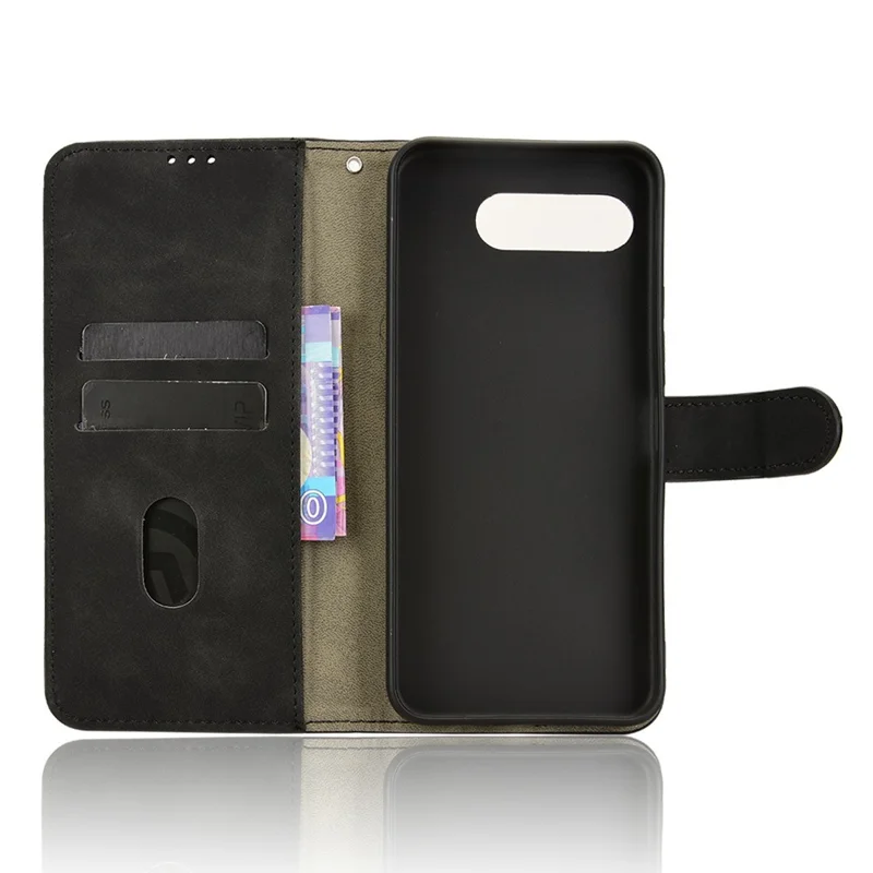 For T-Mobile REVVL 8 Leather Case Skin Feel Anti Drop Wallet Flip Phone Cover - Black