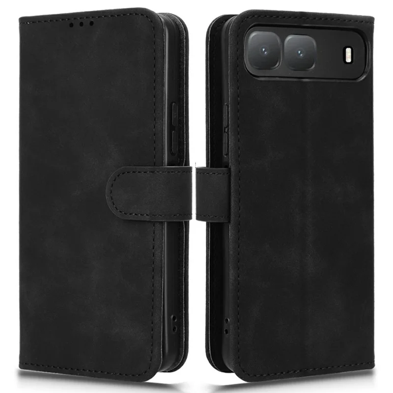 For TECNO Spark Go 5G Leather Case Skin Feel Anti Drop Wallet Flip Phone Cover - Black